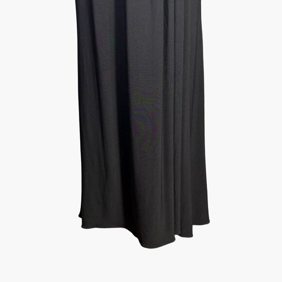 BHLDN Thorton Black Maxi Wrap Dress Sz 18 V-Neck Flutter Sleeve Gown Made In USA - Picture 4 of 15